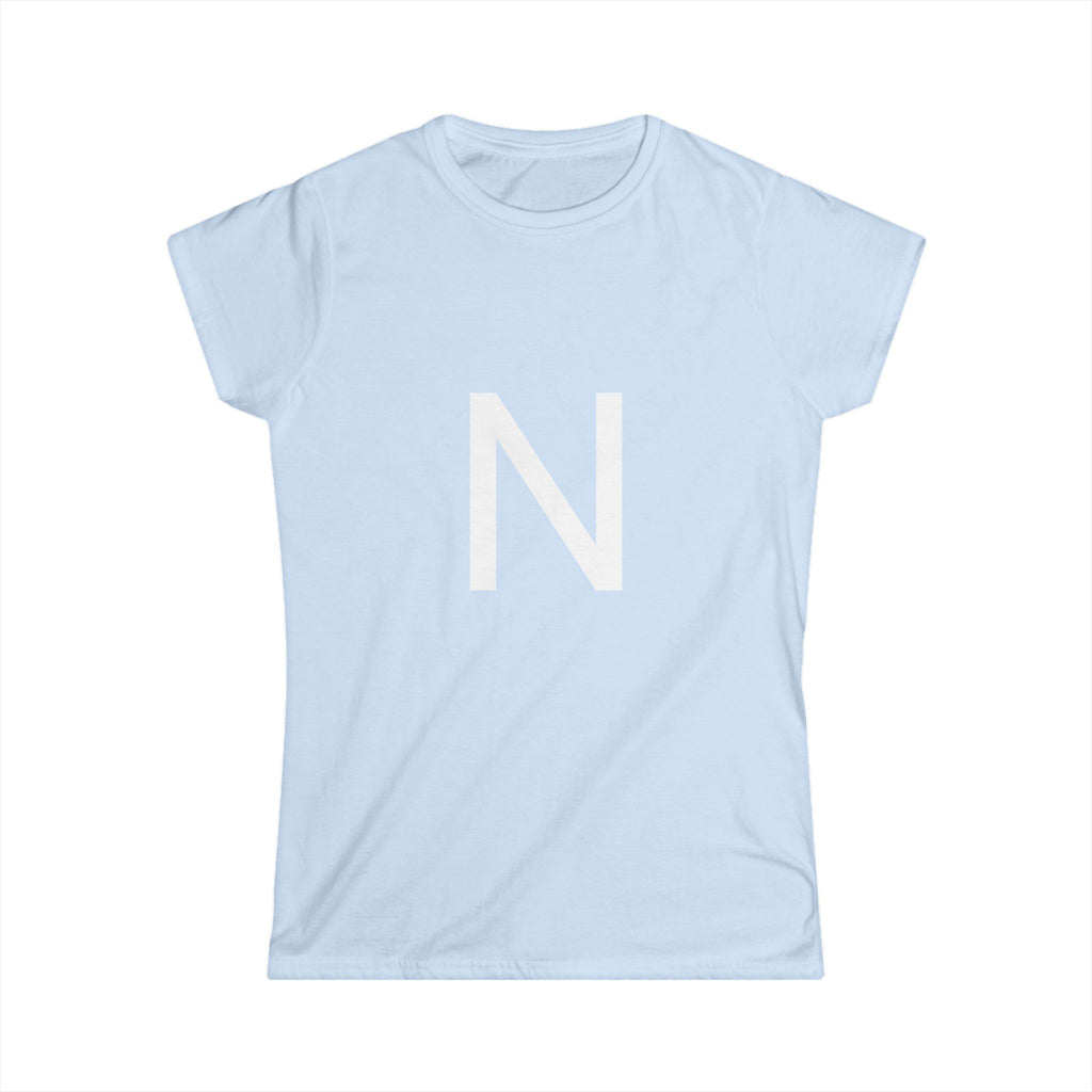 Monogram N Women's Tee — Minimal Initial Graphic Shirt